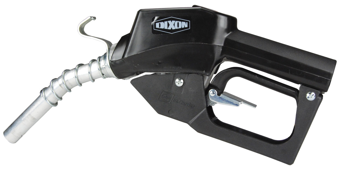 3/4" NPT Inlet w/Hook,Unleaded Fuel Nozzle, Black, Dixon Logo, N7UF - ONLINE HOSE