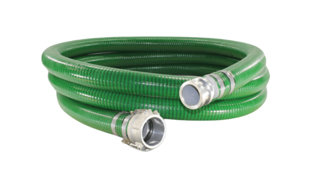 Green PVC Cam Lock Suction Hose W/ C X E ENDS