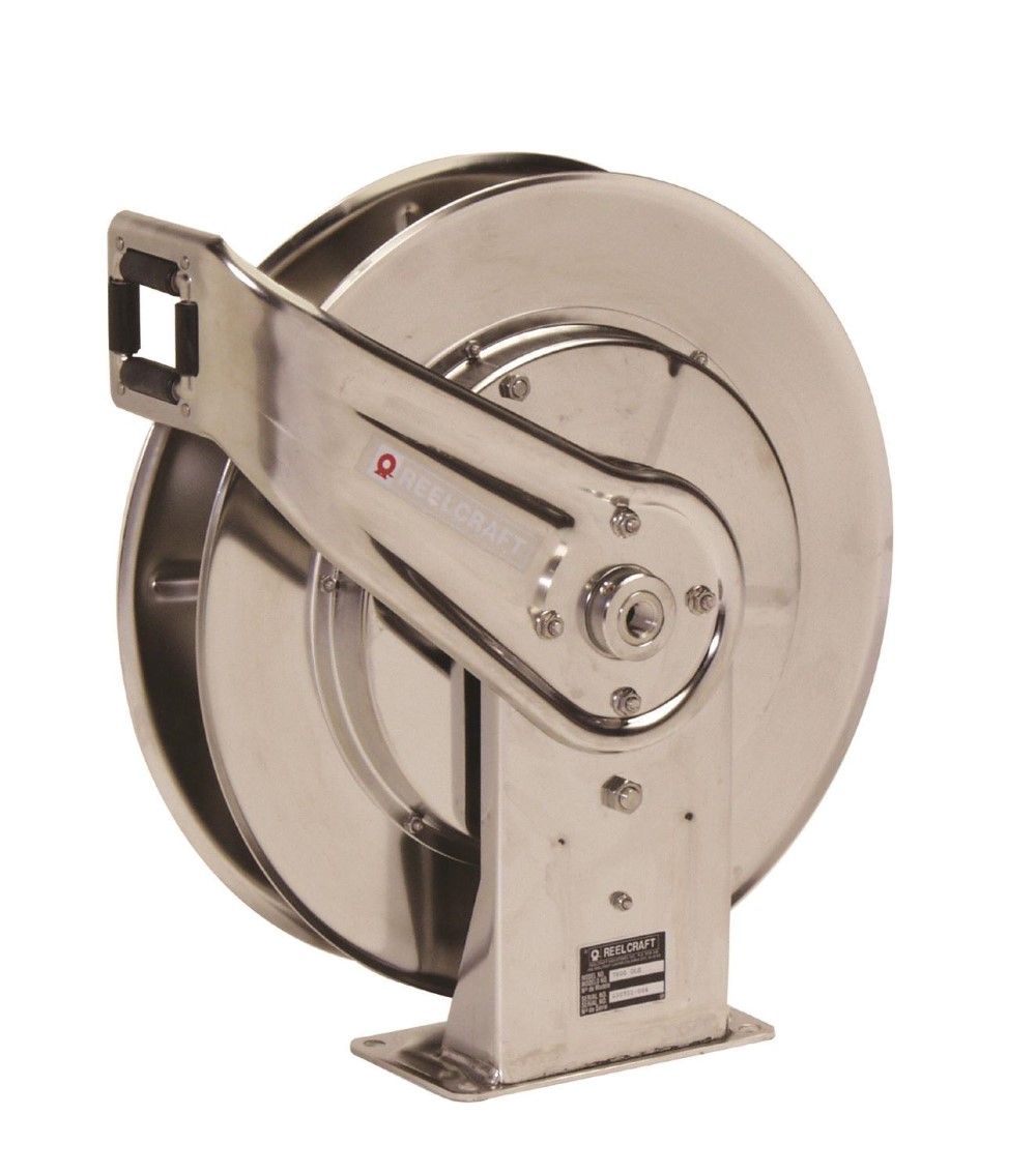 Bevel Geared CrankRewind Hose Reel: 1" I.D., 135' hose capacity, less hose, 3000 PSI