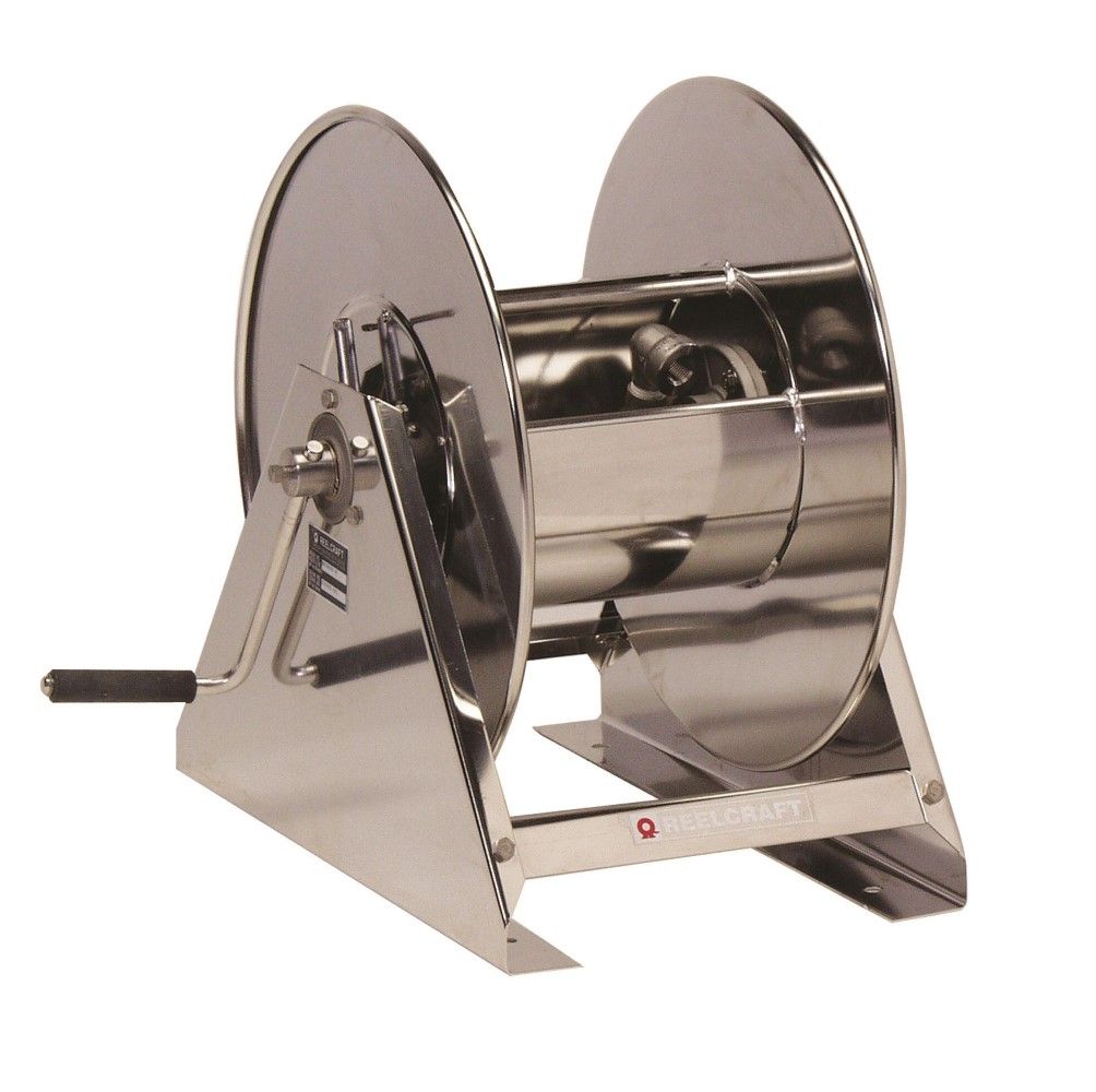 Bevel Geared CrankRewind Hose Reel: 1" I.D., 135' hose capacity, less hose, 3000 PSI