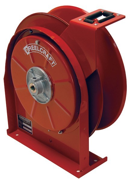 Bevel Geared CrankRewind Hose Reel: 1" I.D., 135' hose capacity, less hose, 3000 PSI