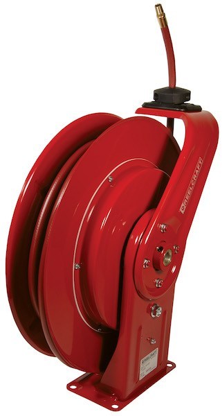 Bevel Geared CrankRewind Hose Reel: 1" I.D., 135' hose capacity, less hose, 3000 PSI