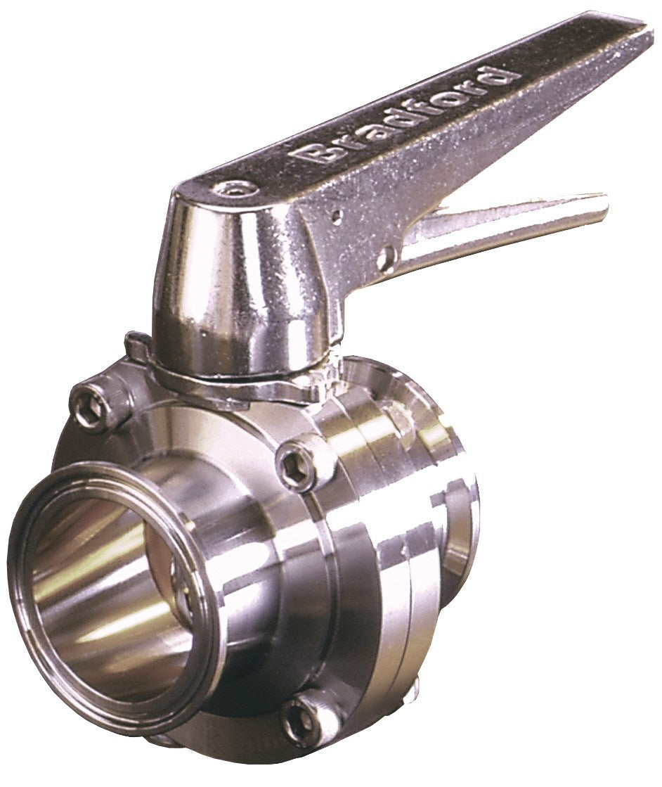 B5101 Series Butterfly Valve with Trigger Handle Clamp End SKU: B5101S ...