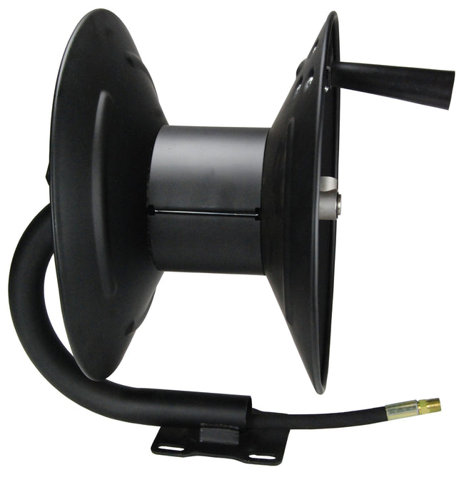   Bevel Geared CrankRewind Hose Reel: 1" I.D., 135' hose capacity, less hose, 3000 PSI