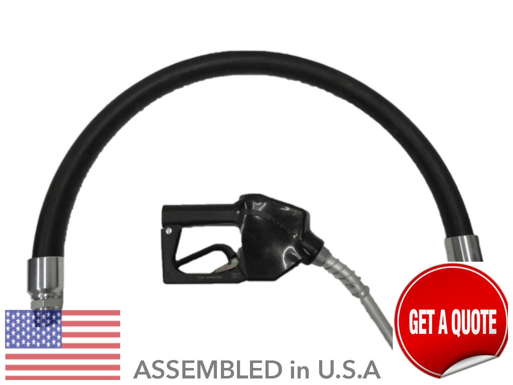 Unleaded Prepay Nozzle Complete Hanging Hardware Hose Assembly - 9 ft. Hose - ONLINE HOSE